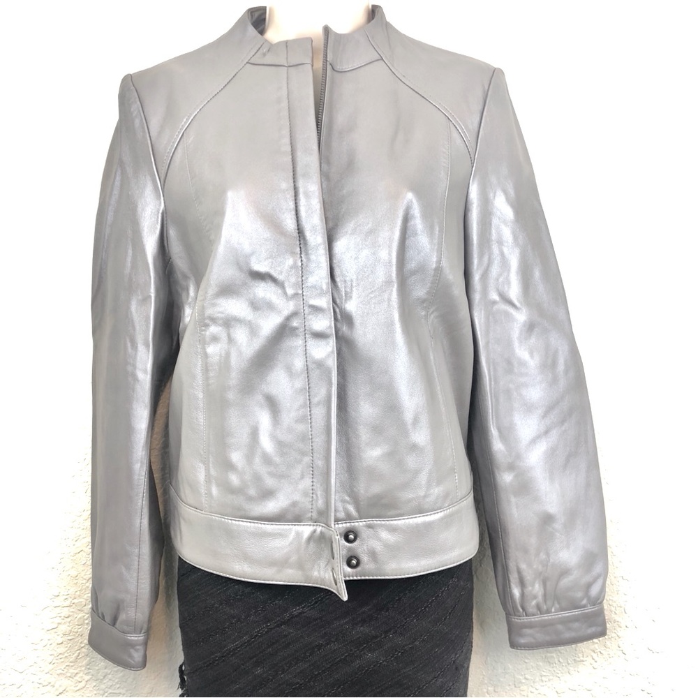Alfani Gray Leather Jacket